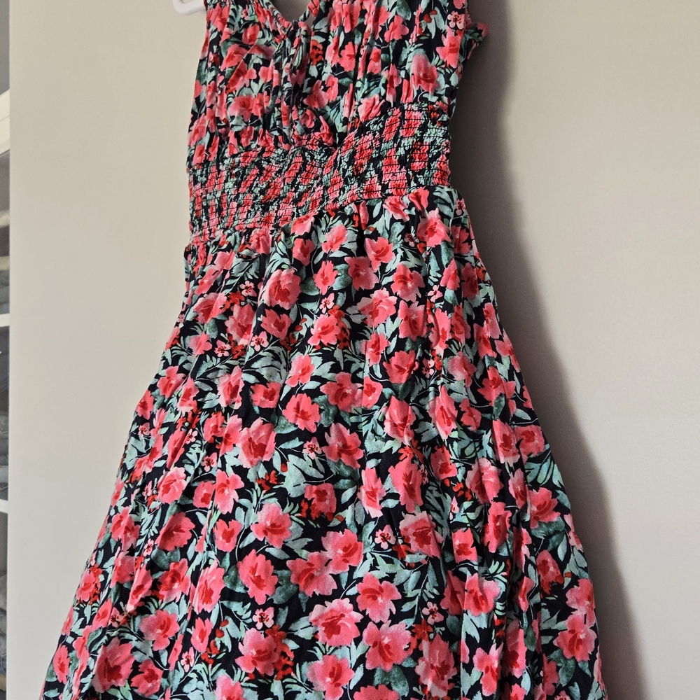 Cute And Comfy  Pink and Green Floral Dress
